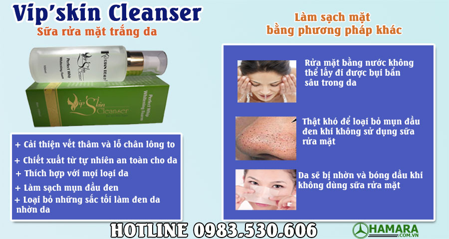 ưu điểm sữa rửa mặt Vip'skin Cleanser 